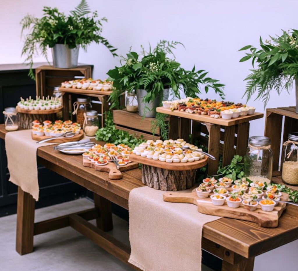 Montaje de mesa formal y cristalería para banquetes corporativos de lujo.