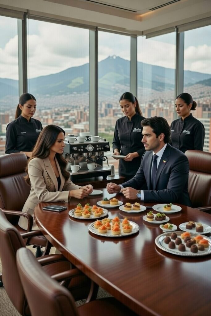 Servicio de catering empresarial en el norte de Bogotá para juntas directivas y corporativos.
