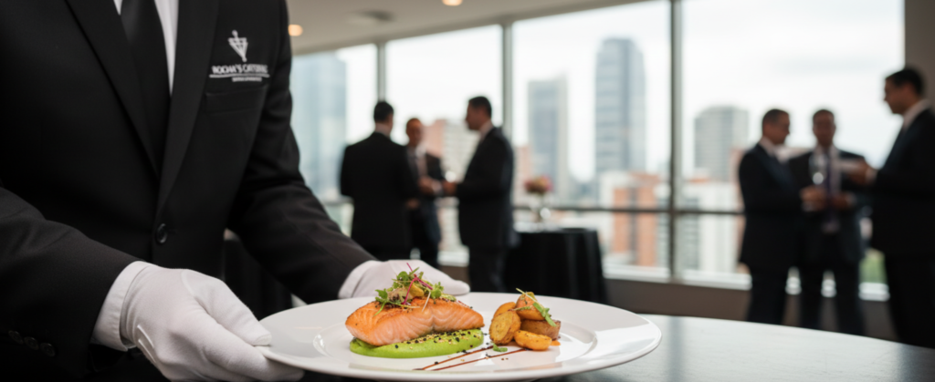 Gráfico de costos de catering por persona en Bogotá para eventos corporativos de lujo.