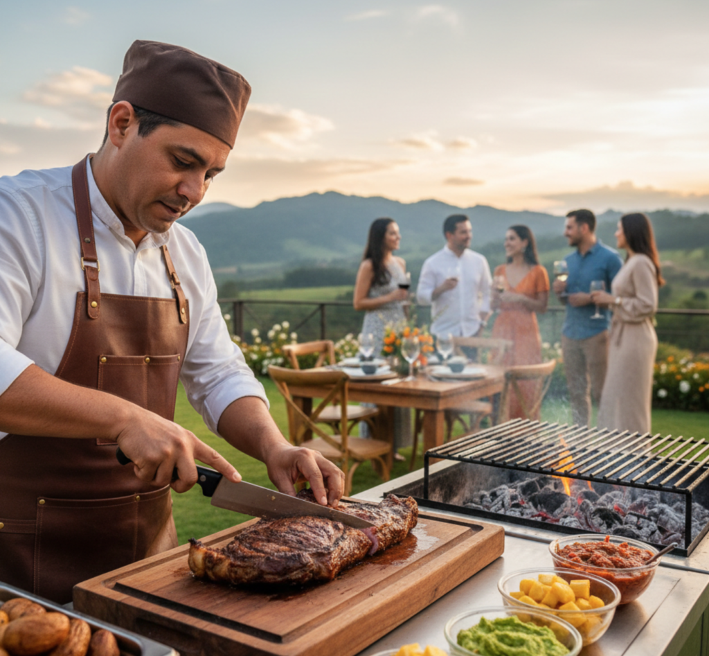 Servicio de asados a domicilio y parrilladas premium en la Sabana de Bogotá con parrillero profesional