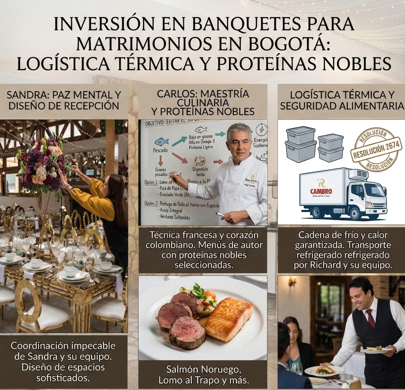 Catering para bodas en Bogotá precios y presupuesto de banquete de bodas.